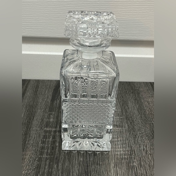 Vintage Bohemian Crystal Liquor Decanter Square Faceted Cut Glass - Picture 4 of 9